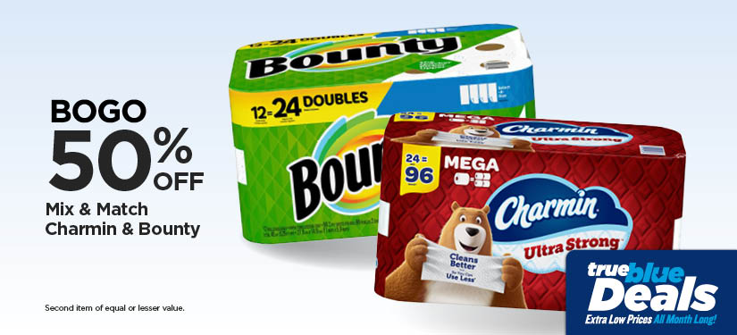 BOGO 50% Mix & Match Charmin & Bounty